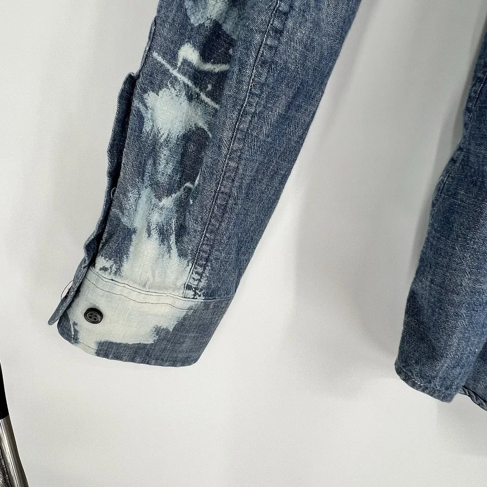 Banana Republic‎ Denim Button Shirt X Rolling Sones Embroidery Size XL